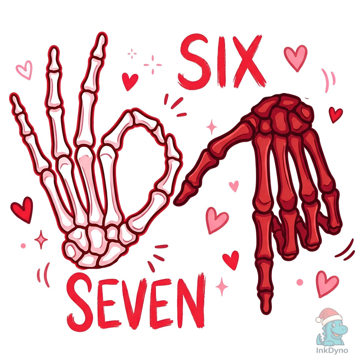 Six Seven Valentine with Skeleton Ha