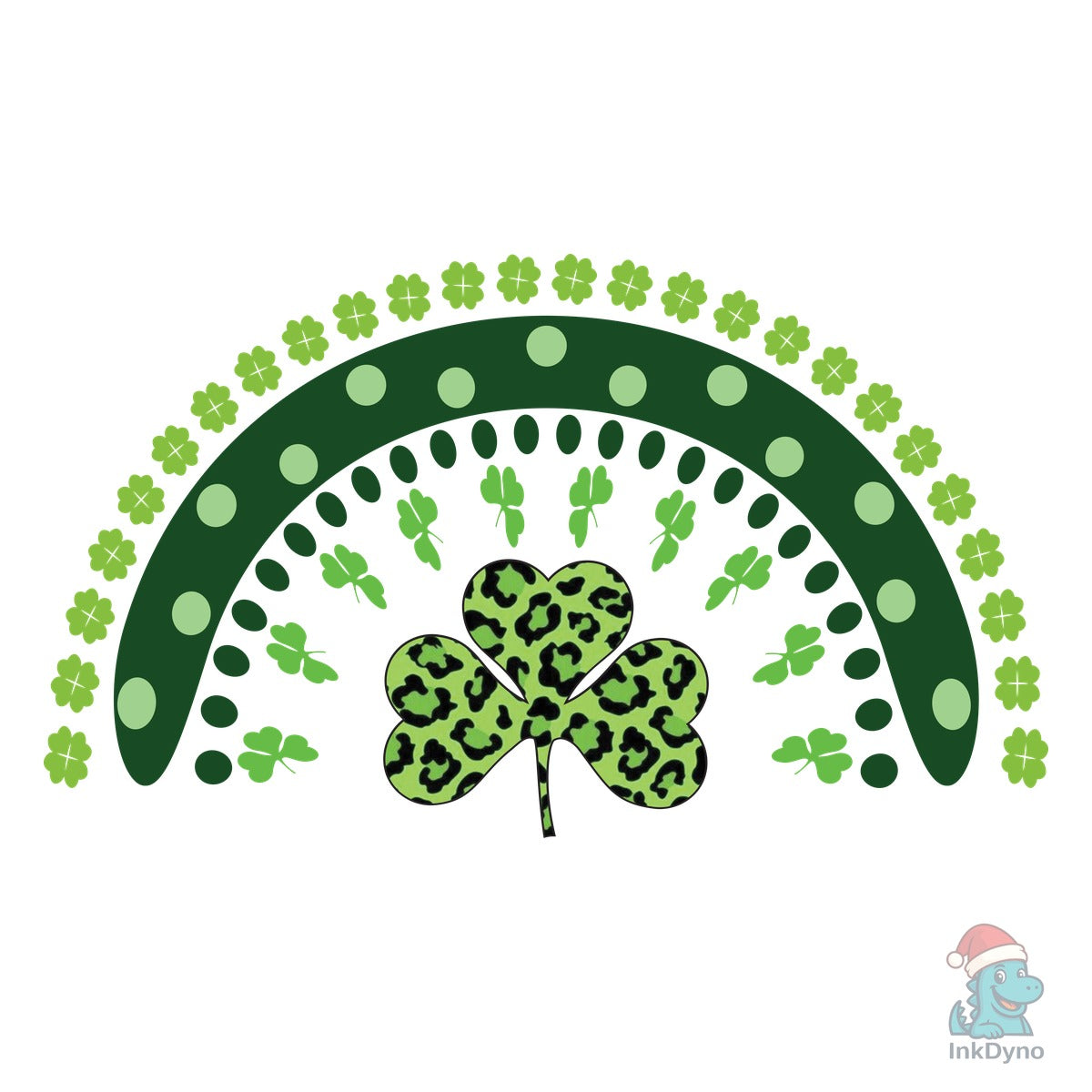 Leopard Shamrock Green Rainbow