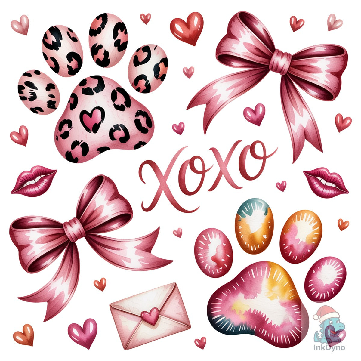Dog Mom Bow Valentine Dog Paw Heart