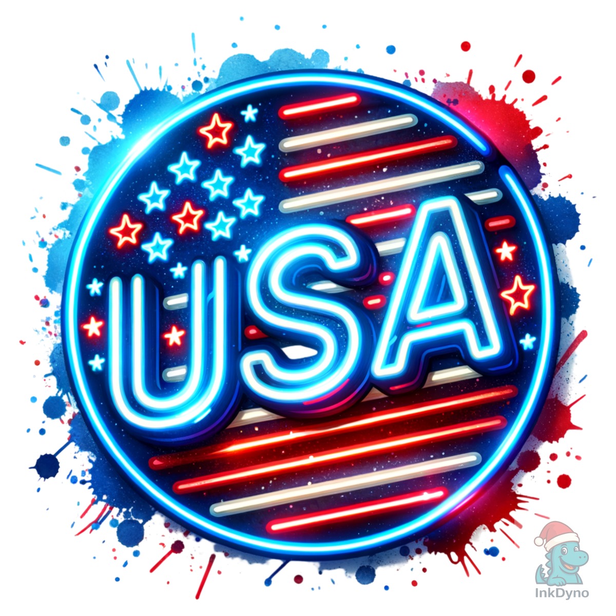 Neon USA America Patriotic