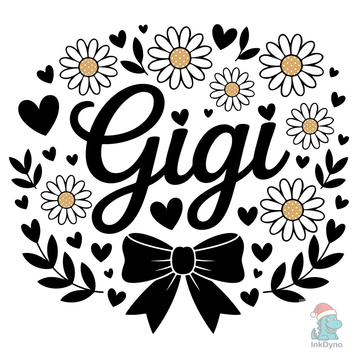 Gigi Daisy Flowers Bow Hearts