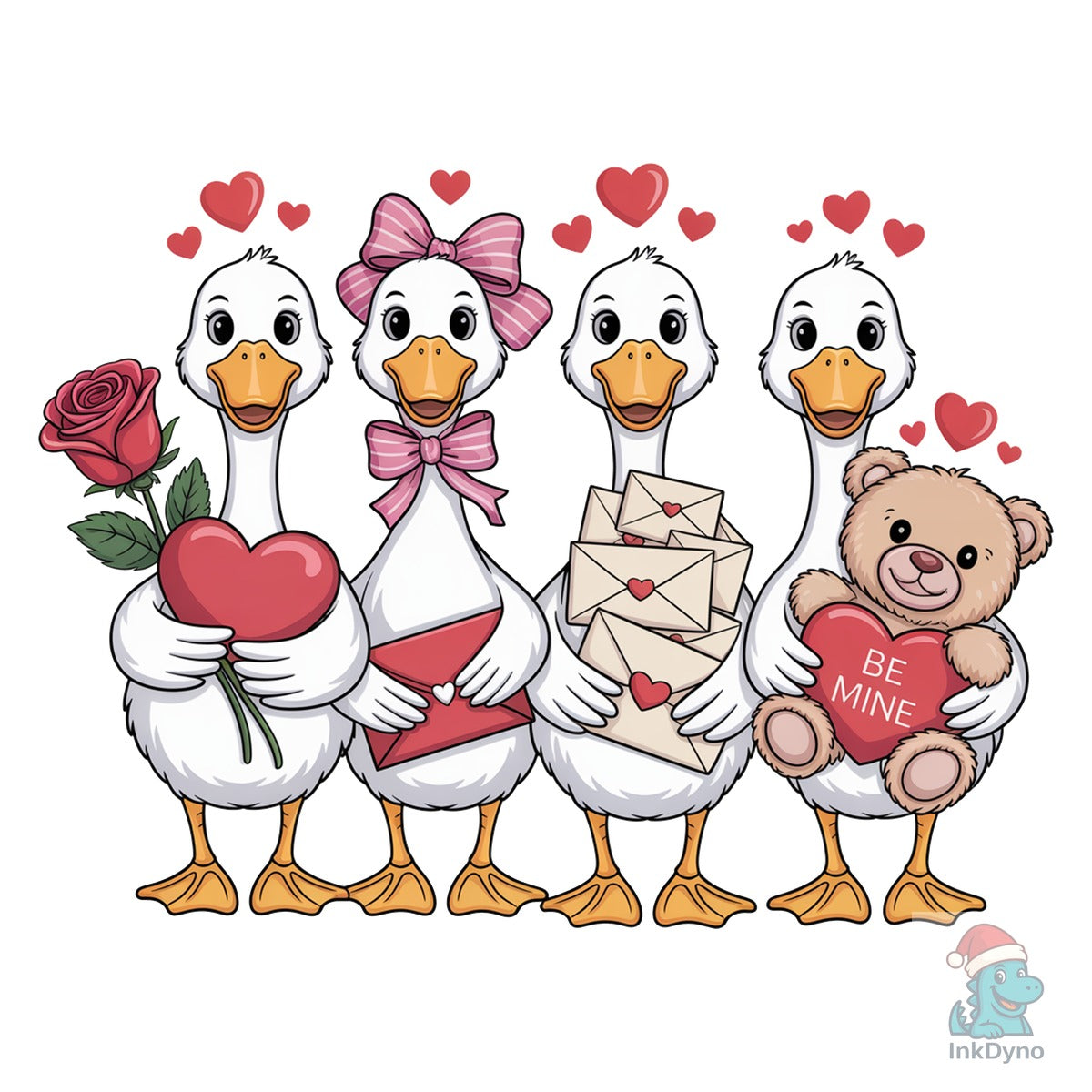 Pink Coquette Valentine Goose
