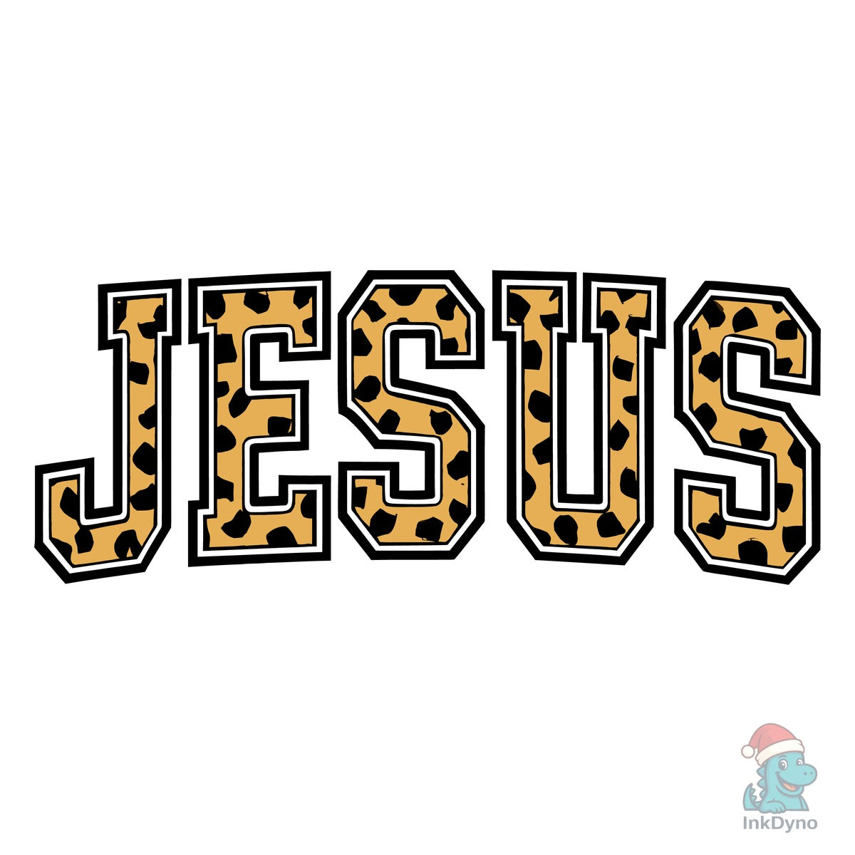 Jesus Leopard Print Typography Design