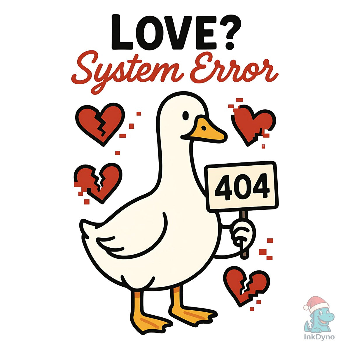 Funny Valentine Duck Sublimation Design