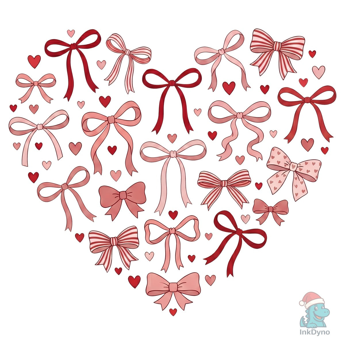 Valentine Coquette Bow Heart Sublimation