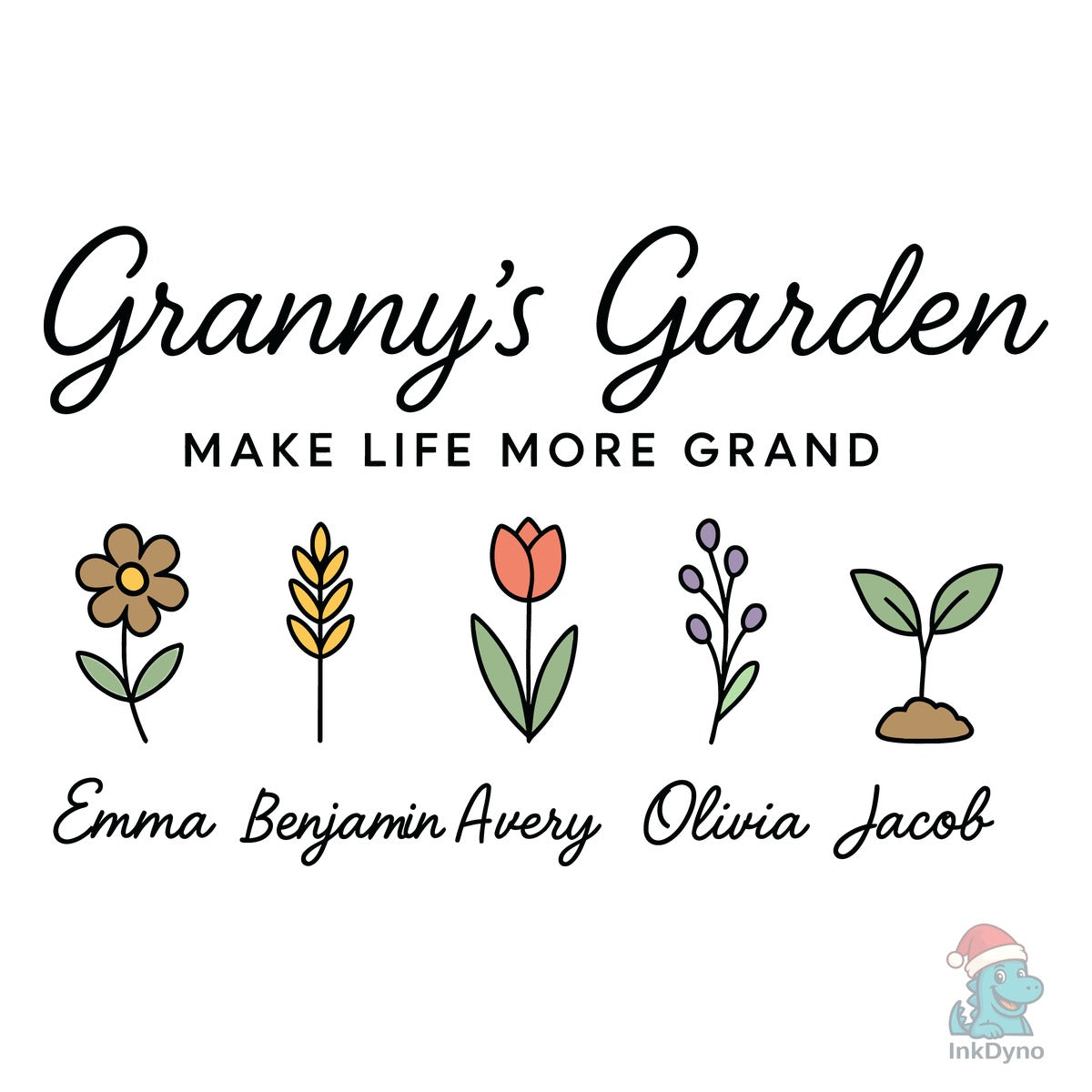 Granny Garden Personalized Floral Quote