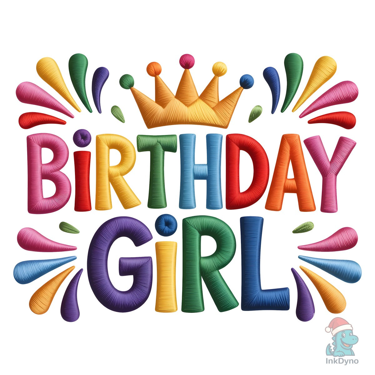 Birthday Girl Tie Dye Crown