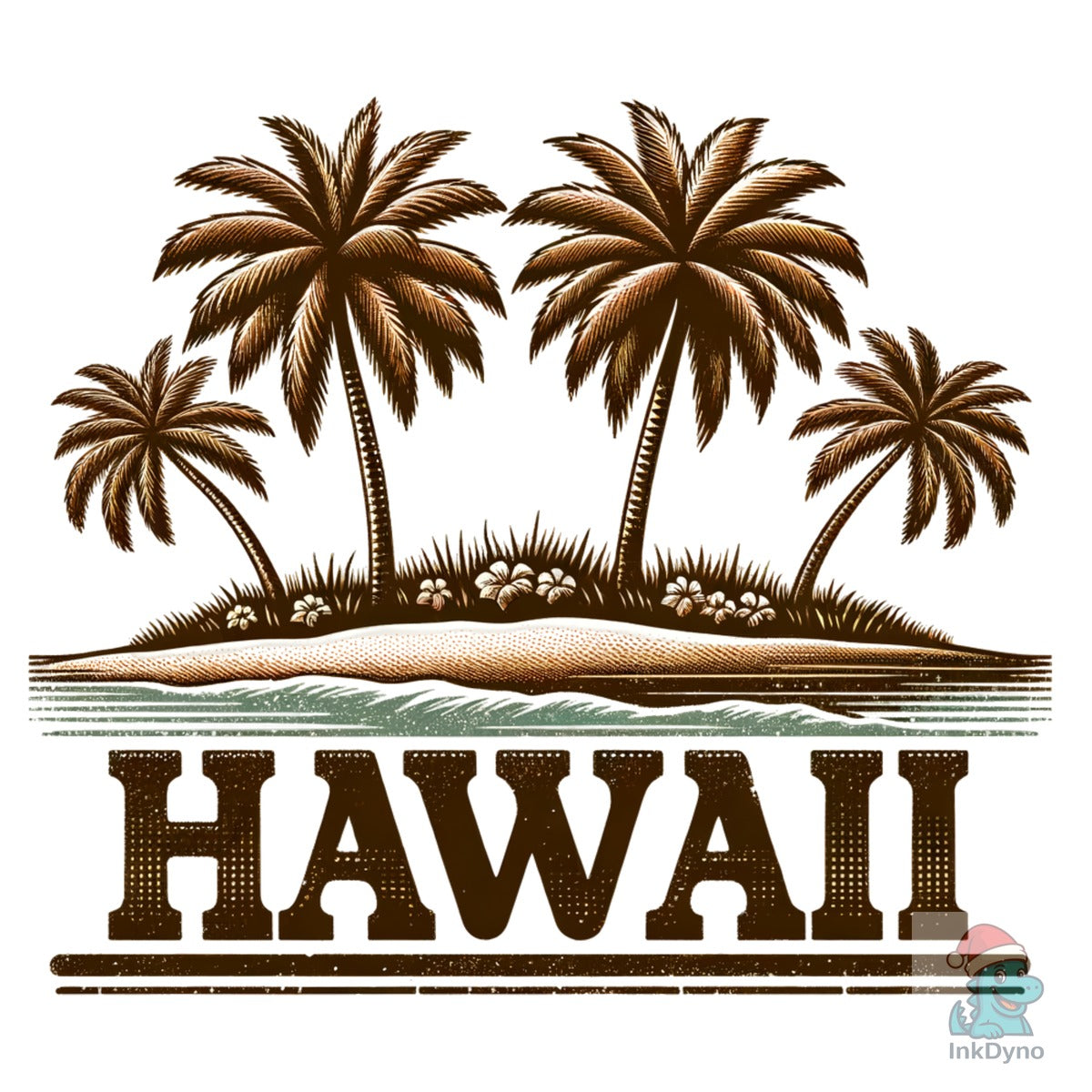 Retro Hawaii Palm Tree