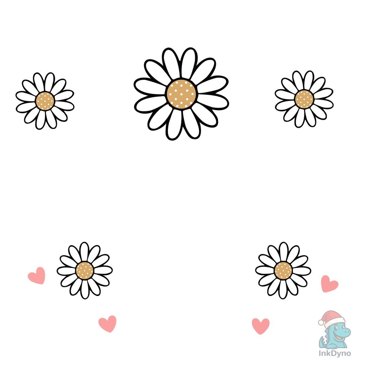 Cousin Daisy Flowers Bow Hearts Design