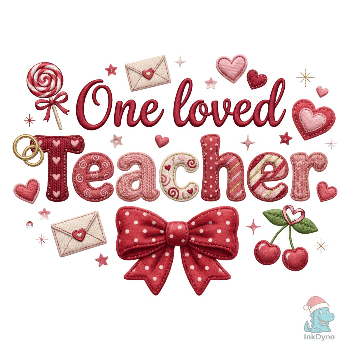 One Loved Teacher Faux Yarn Vday