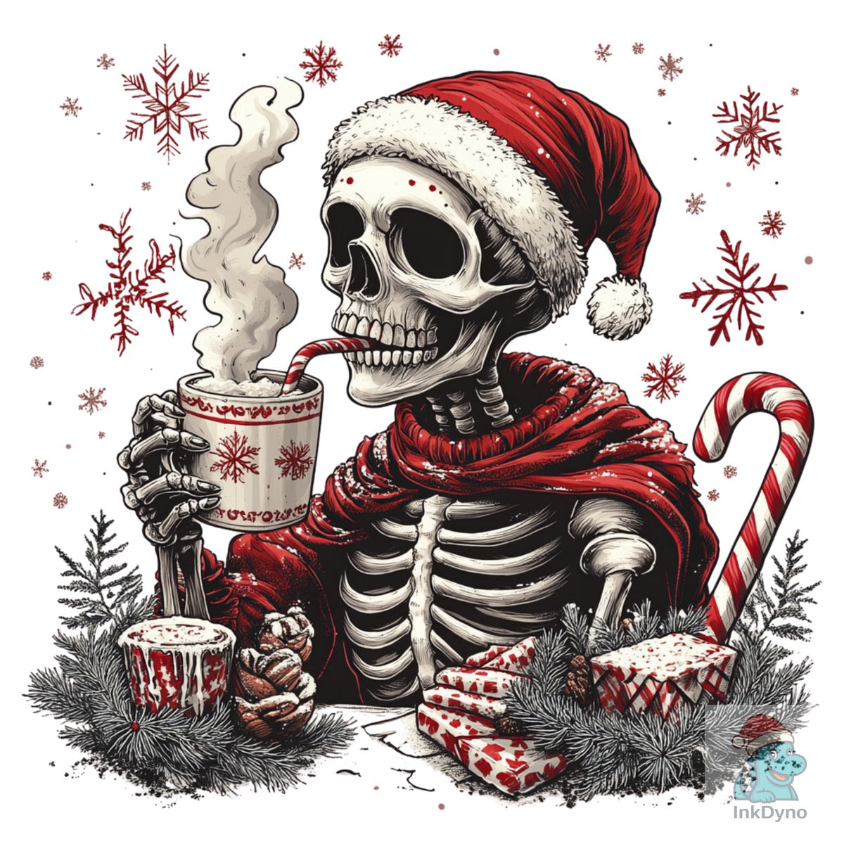 Skeleton Santa Claus Christmas T-Shirt