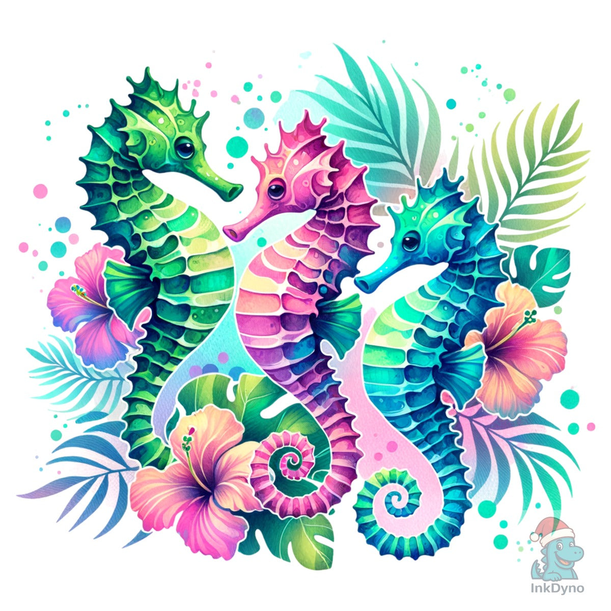 Ocean Seahorse Tropical Flowers