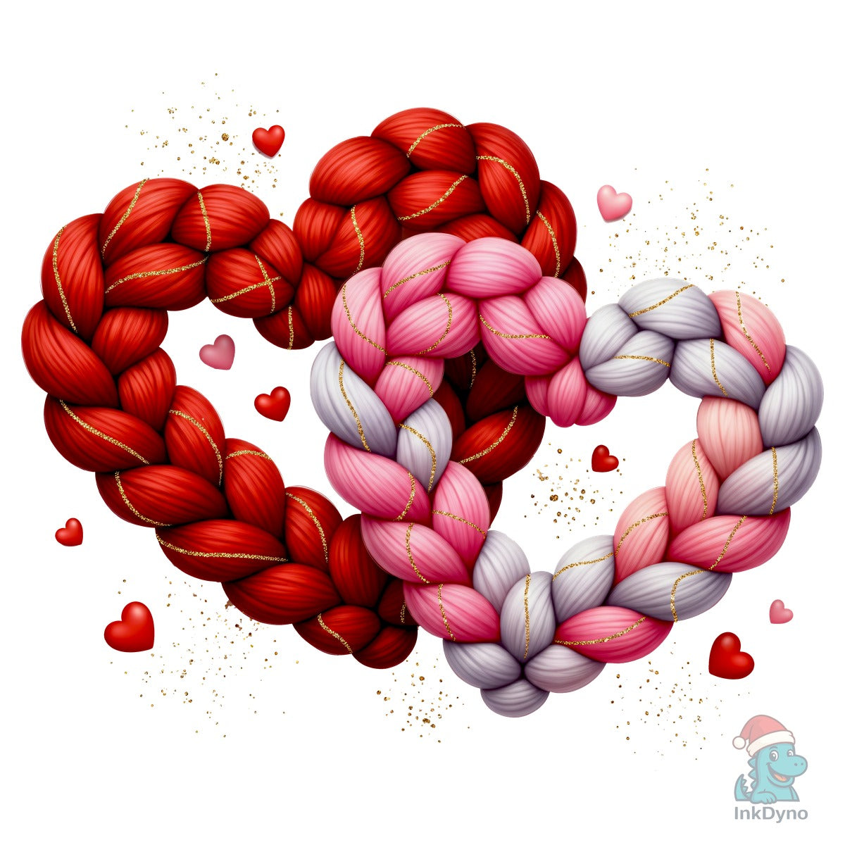 Braided Two Hearts Knit Valentine