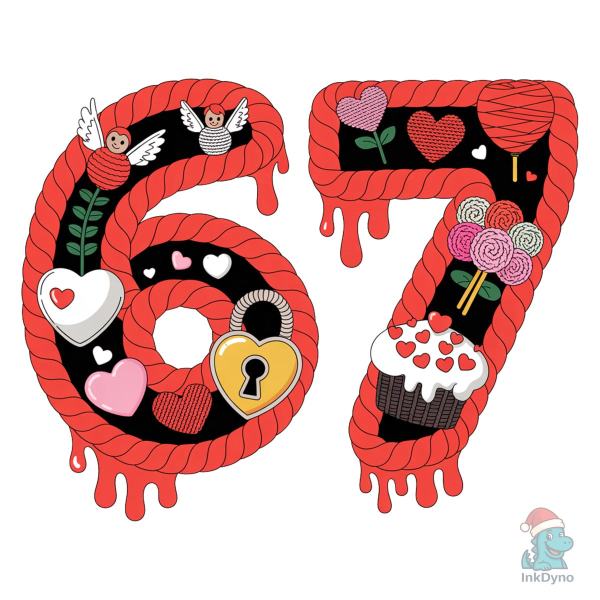 Knitted Valentine 67 Meme Hearts