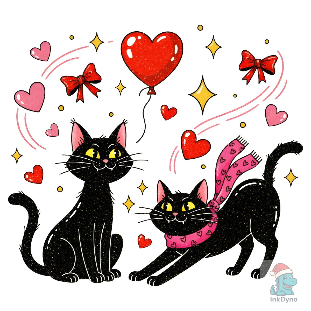 Cute Valentine Black Cat Couple