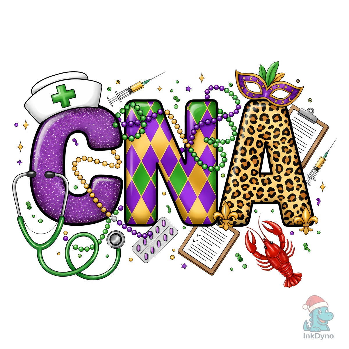 Nurse Leopard Print Letters