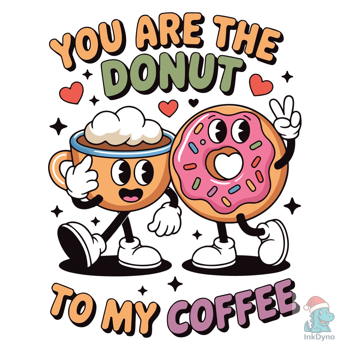Cute Donut & Coffee Couple T Shirt