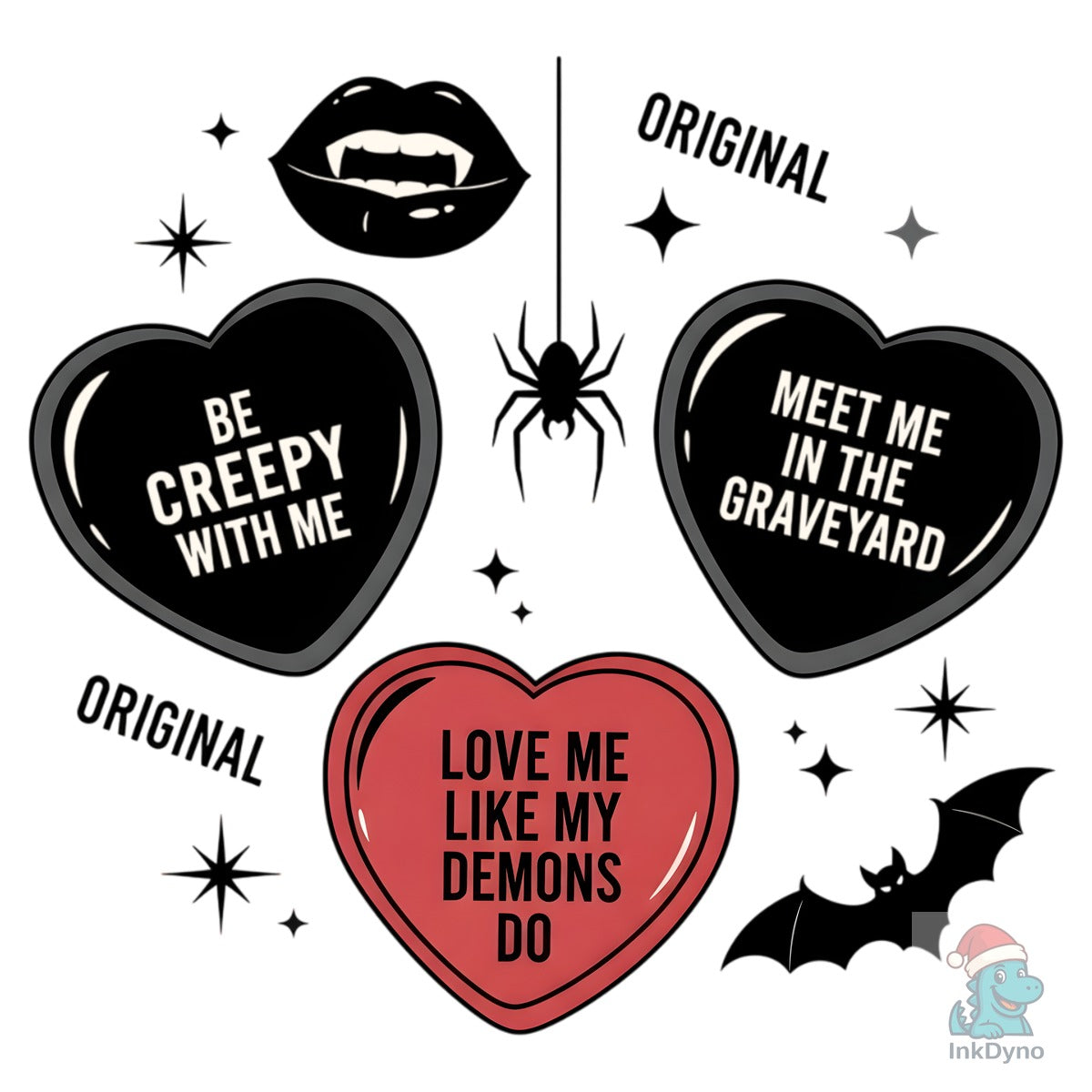 Creepy Gothic Heart Love Quote Set