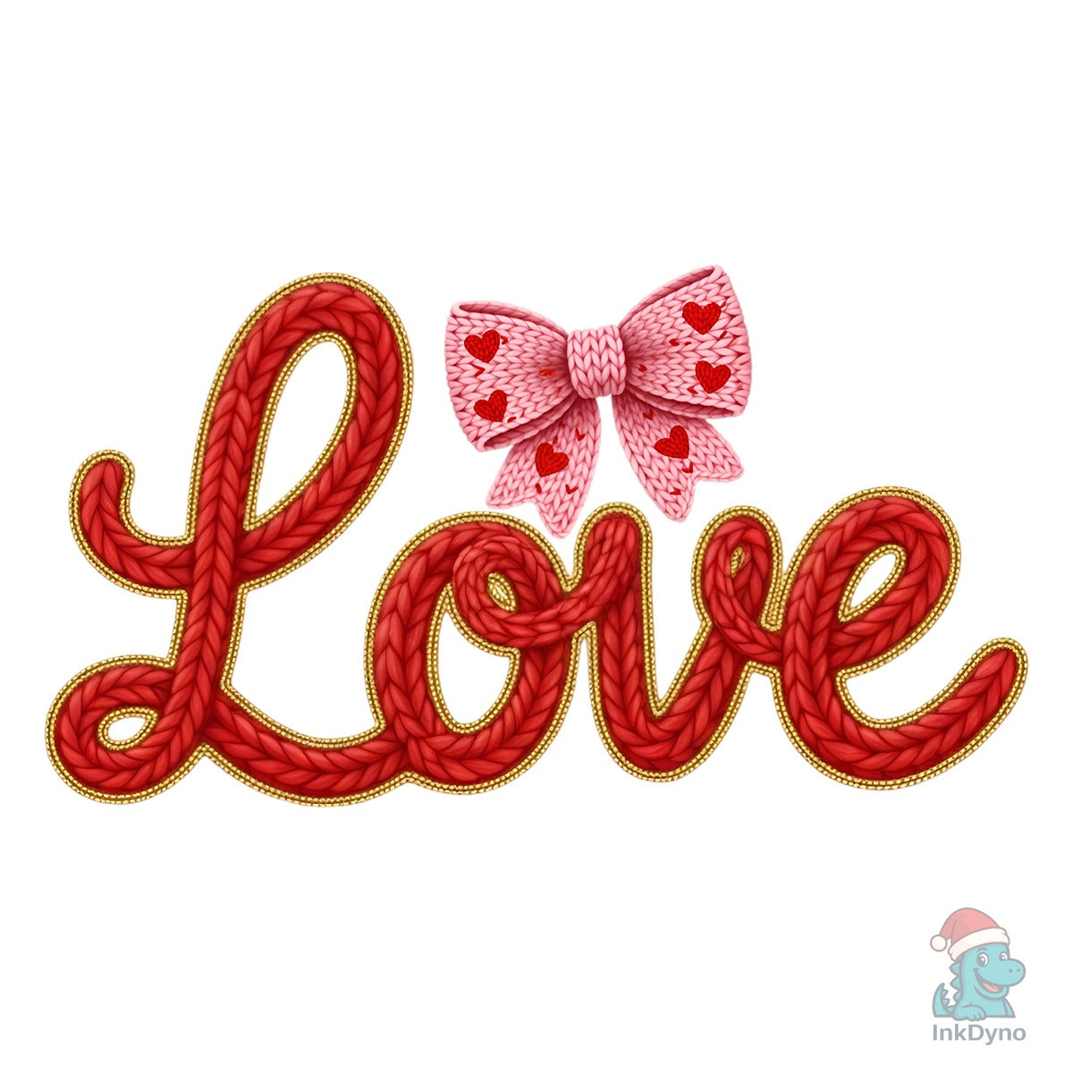 Crochet Pink Love Bow Valentine