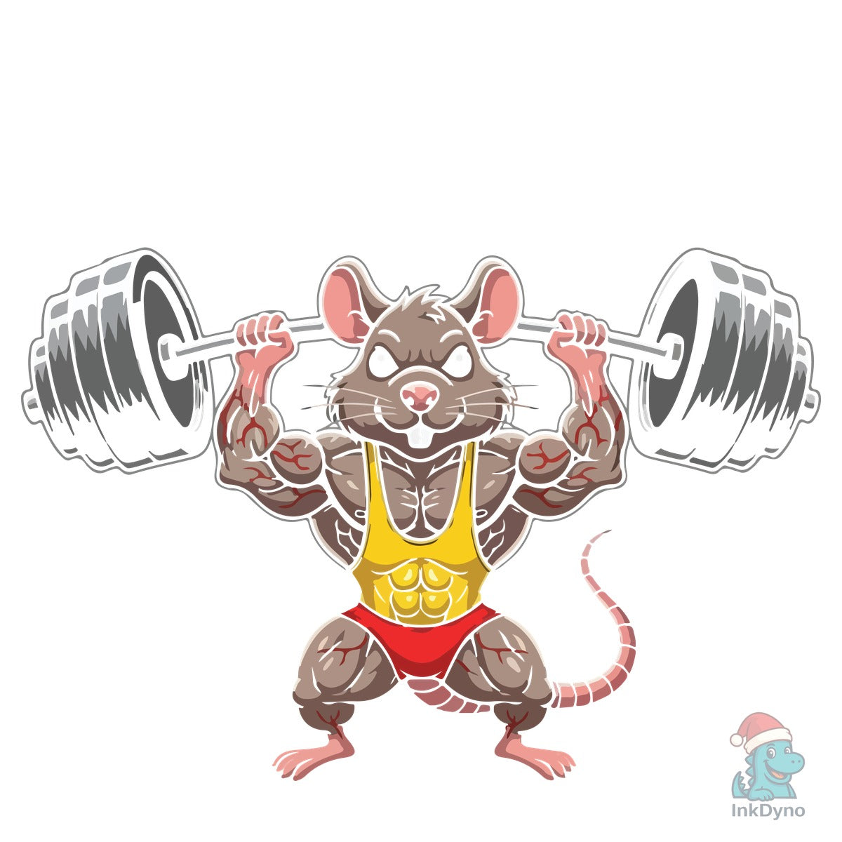 Gym Rat Funny Cartoon Muscle Rat T-Shirt