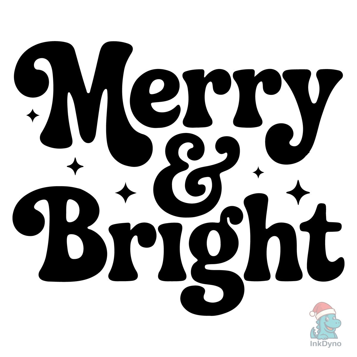 Merry & Bright Christmas T Shirt Design