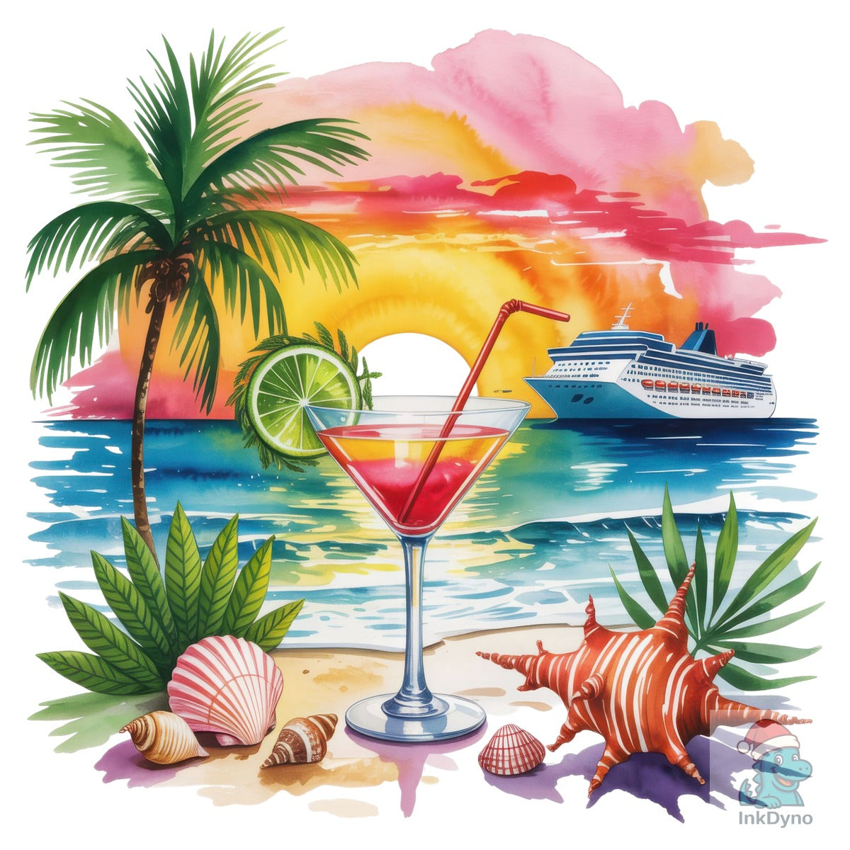 Summer Cocktail Ocean Beach Vacation