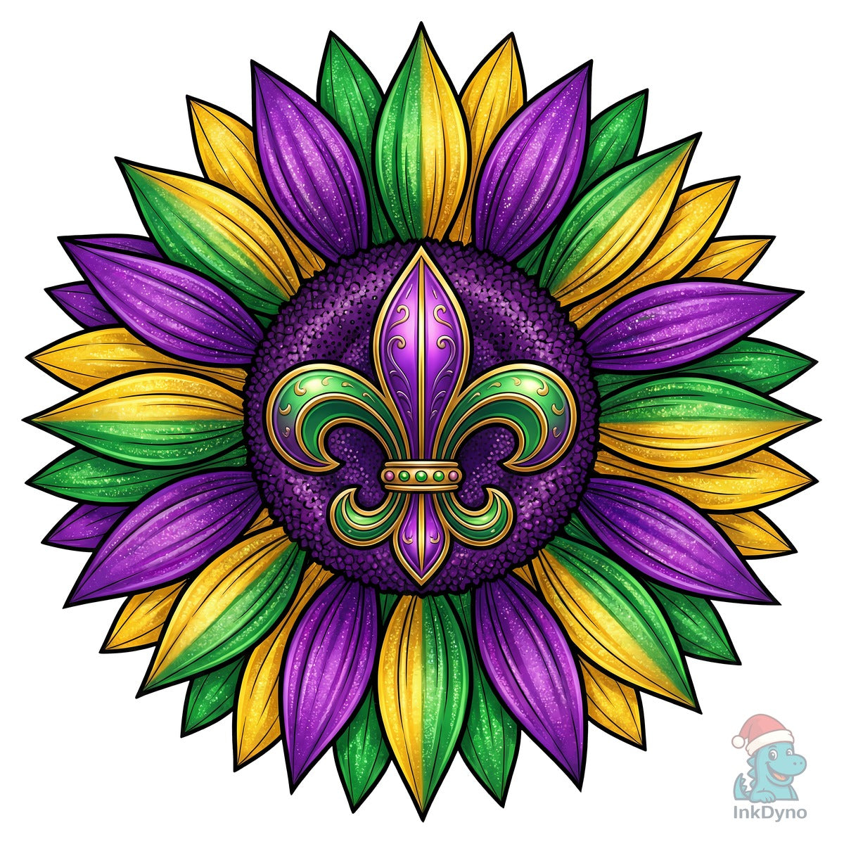 Mardi Gras Sunflower Sublimation