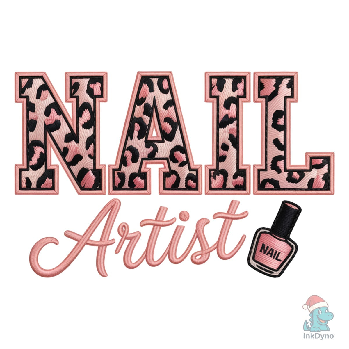 Nail Artist Embroidery Leopard