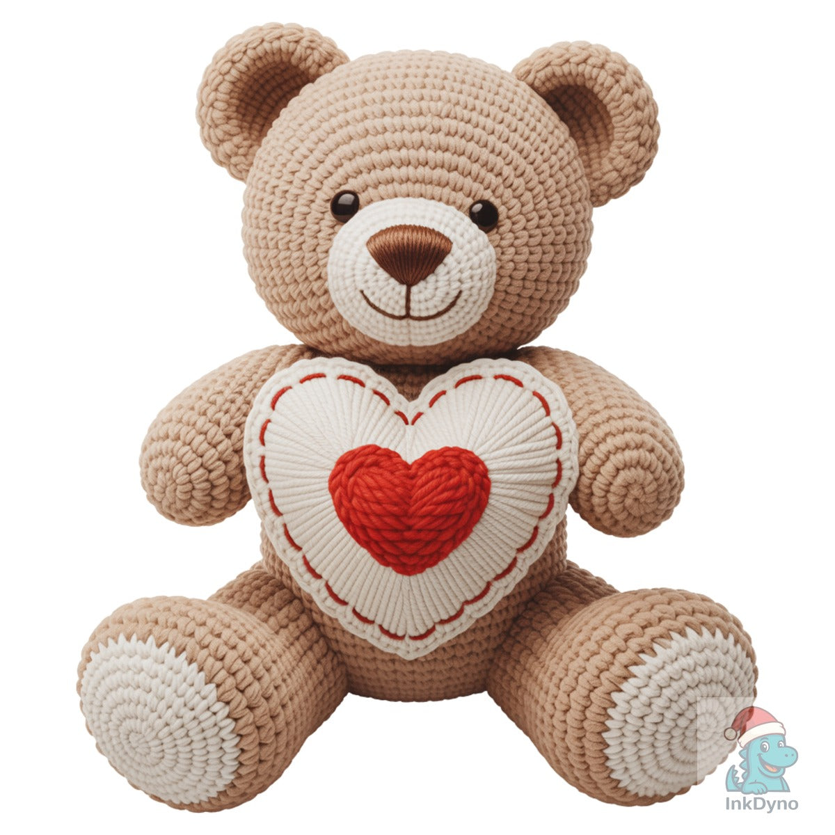 Patchwork Beige Teddy Heart