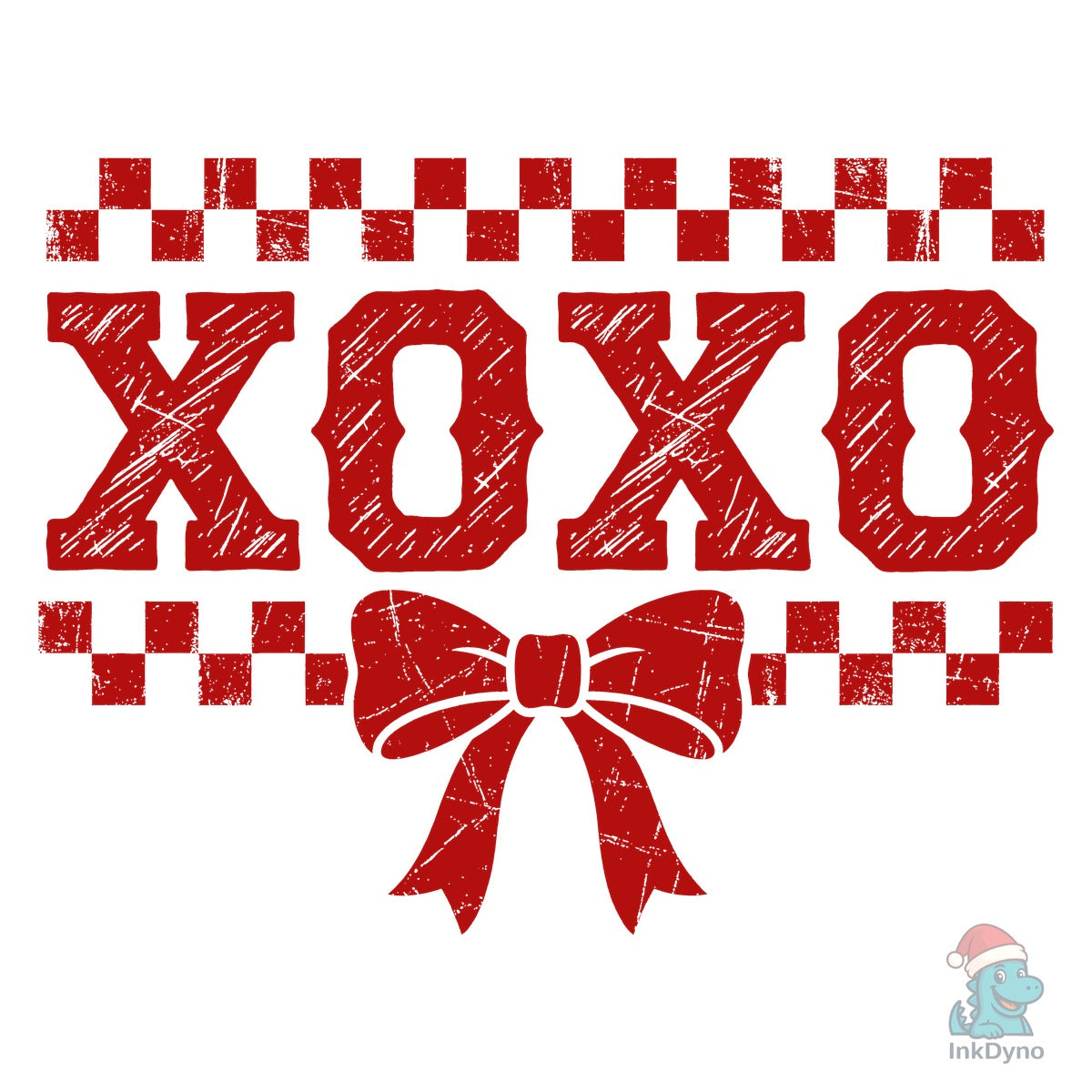 Vintage XOXO Bow Checkered Print