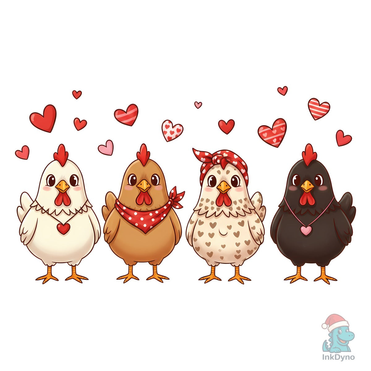 Cute Valentine Chickens