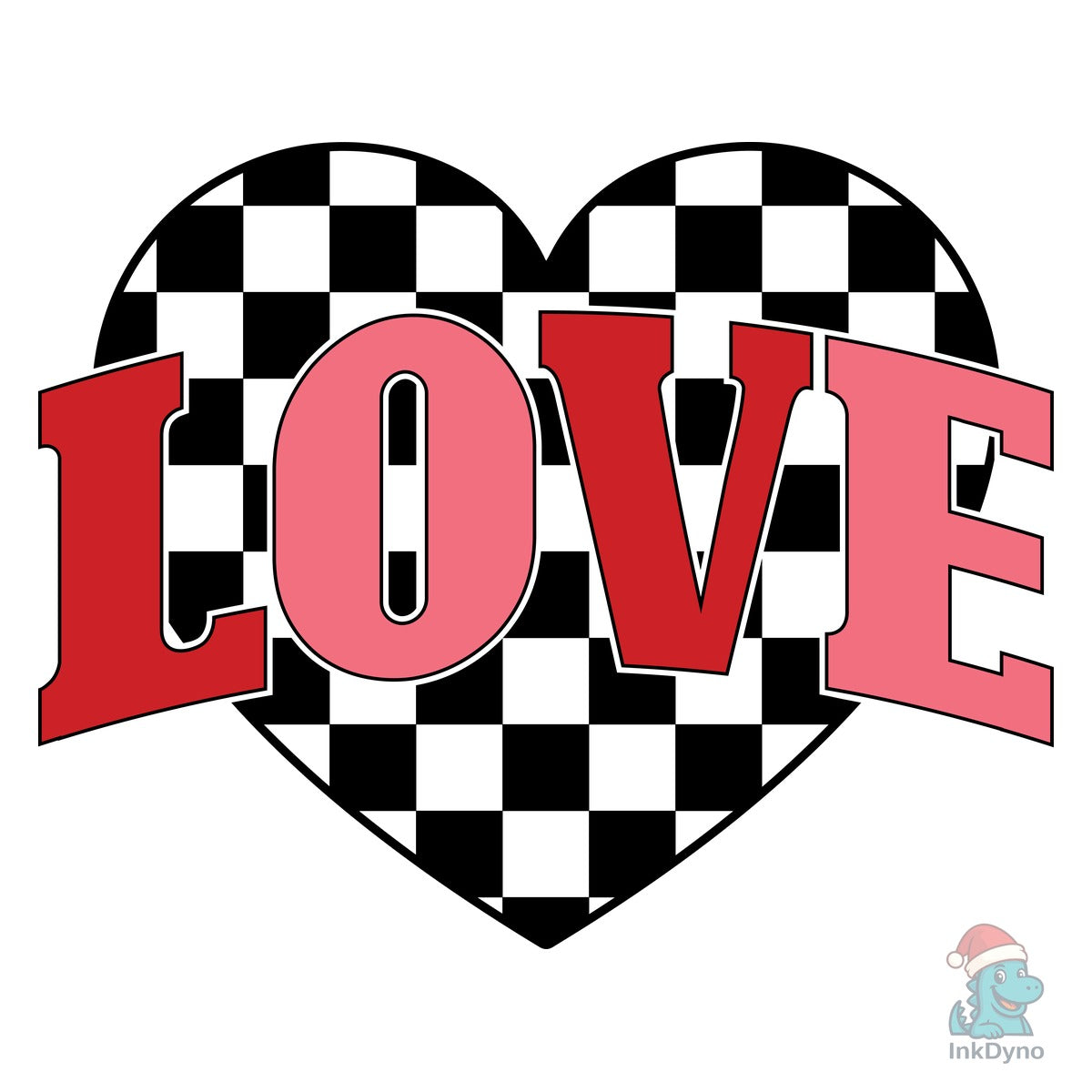 Checkered Heart Love Valentine's Day
