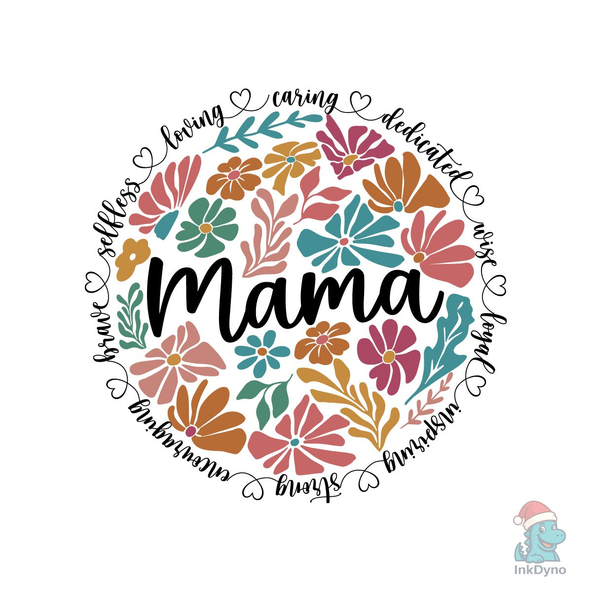 Floral Mama Circle Quote