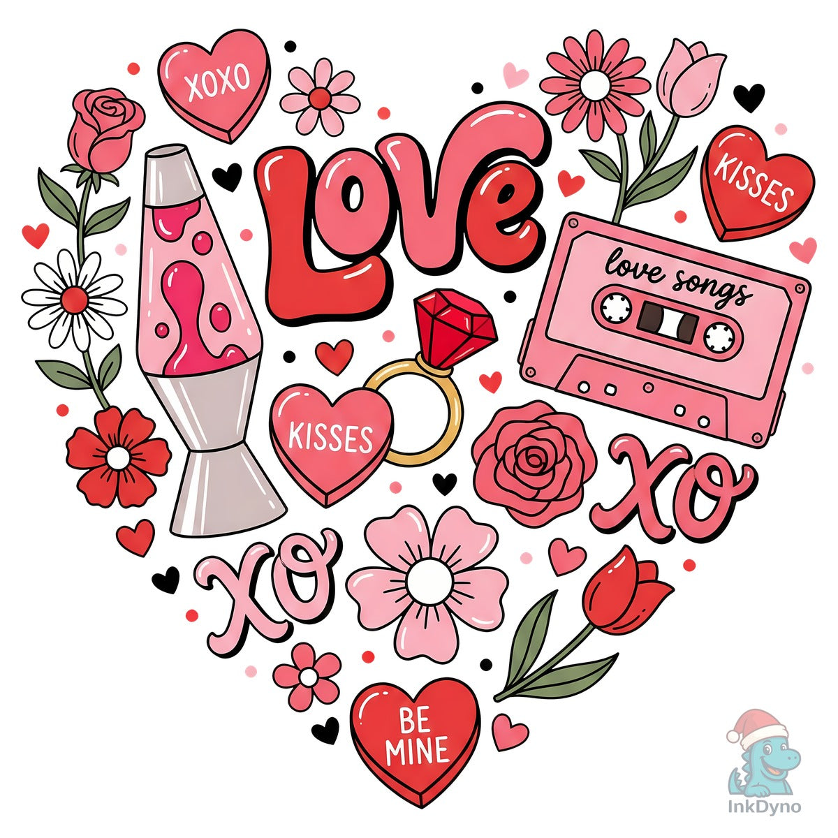 Valentine Heart Doodle Sublimation