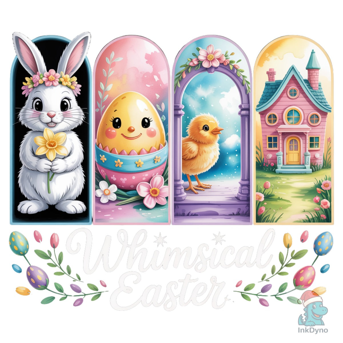 Whimsical Easter Bunny Chick Egg