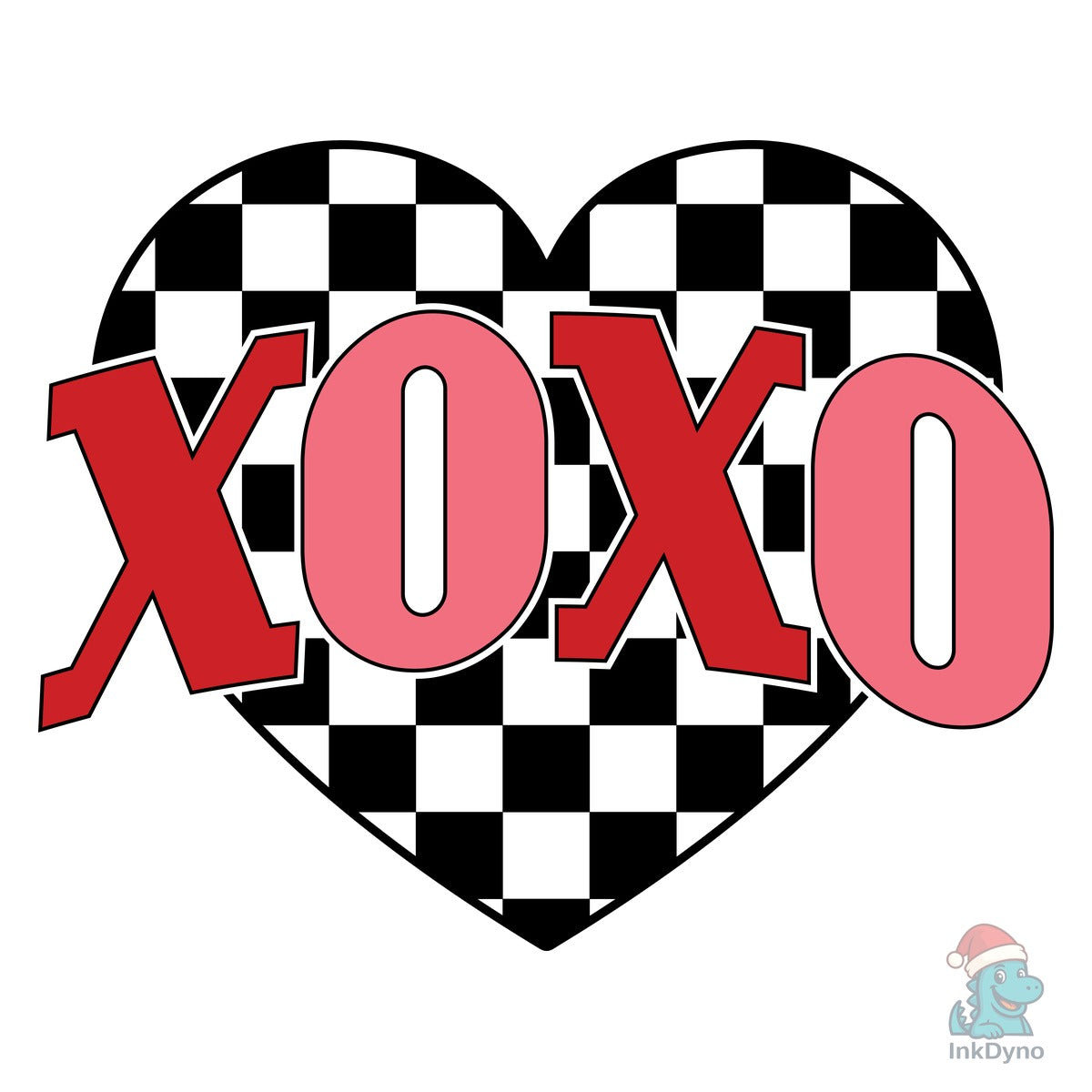 XOXO Checkered Heart Valentine's Day