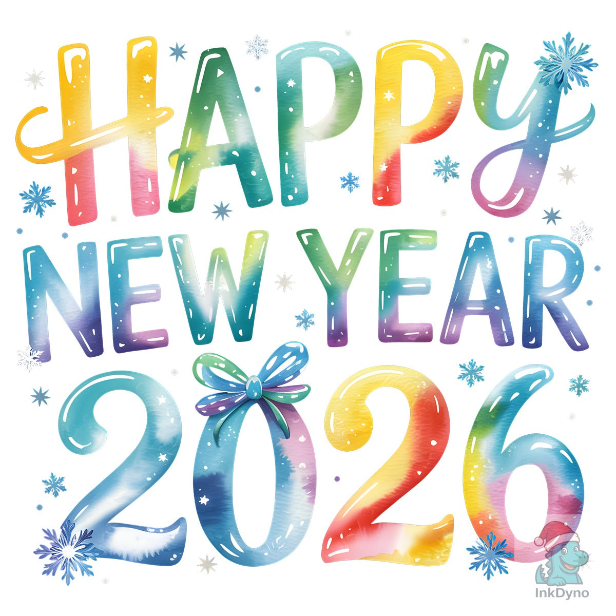 Watercolor Happy New Year 2026 Shirt