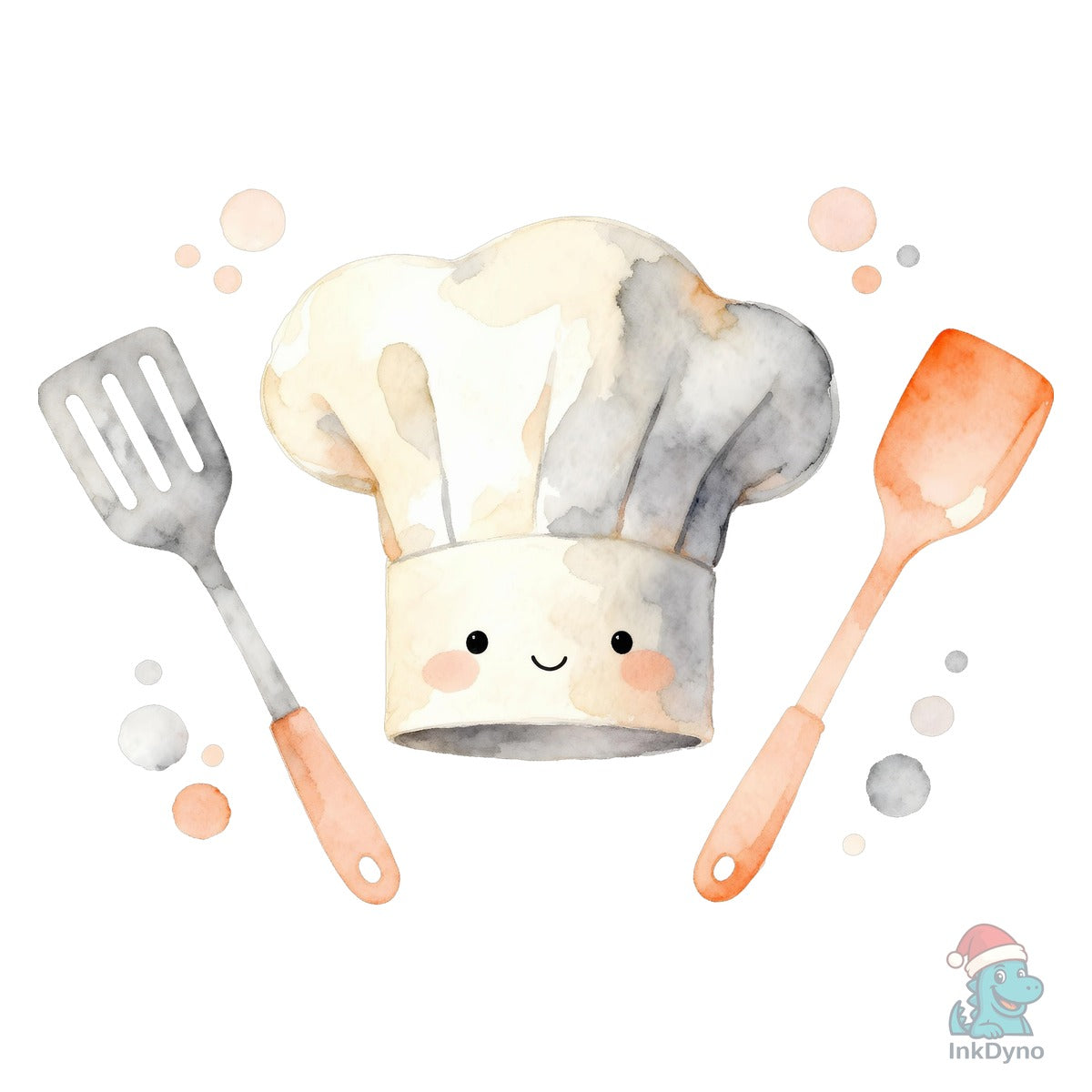 Cute Chef Hat & Utensils Watercolor