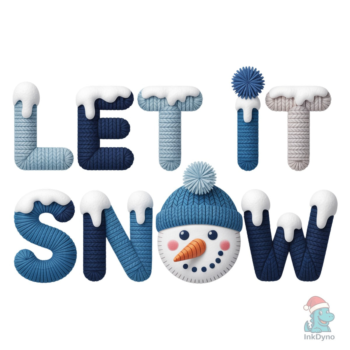 Let It Snow Snowman Faux Yarn