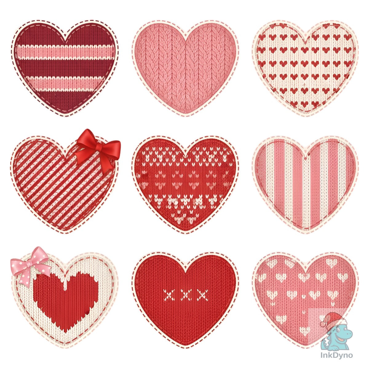 Knitted Heart Embroidery Design Set