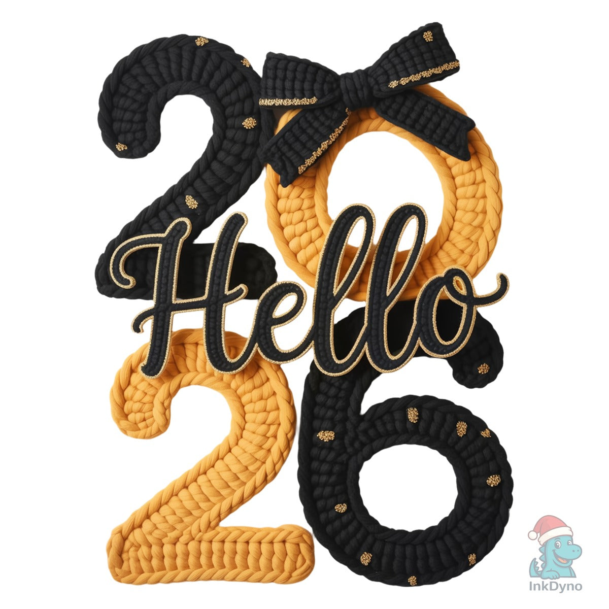 Faux Yarn Hello 2026 Happy New Year
