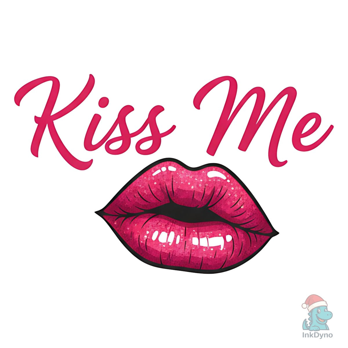 Kiss Me Valentine Day Pink Lip Heart