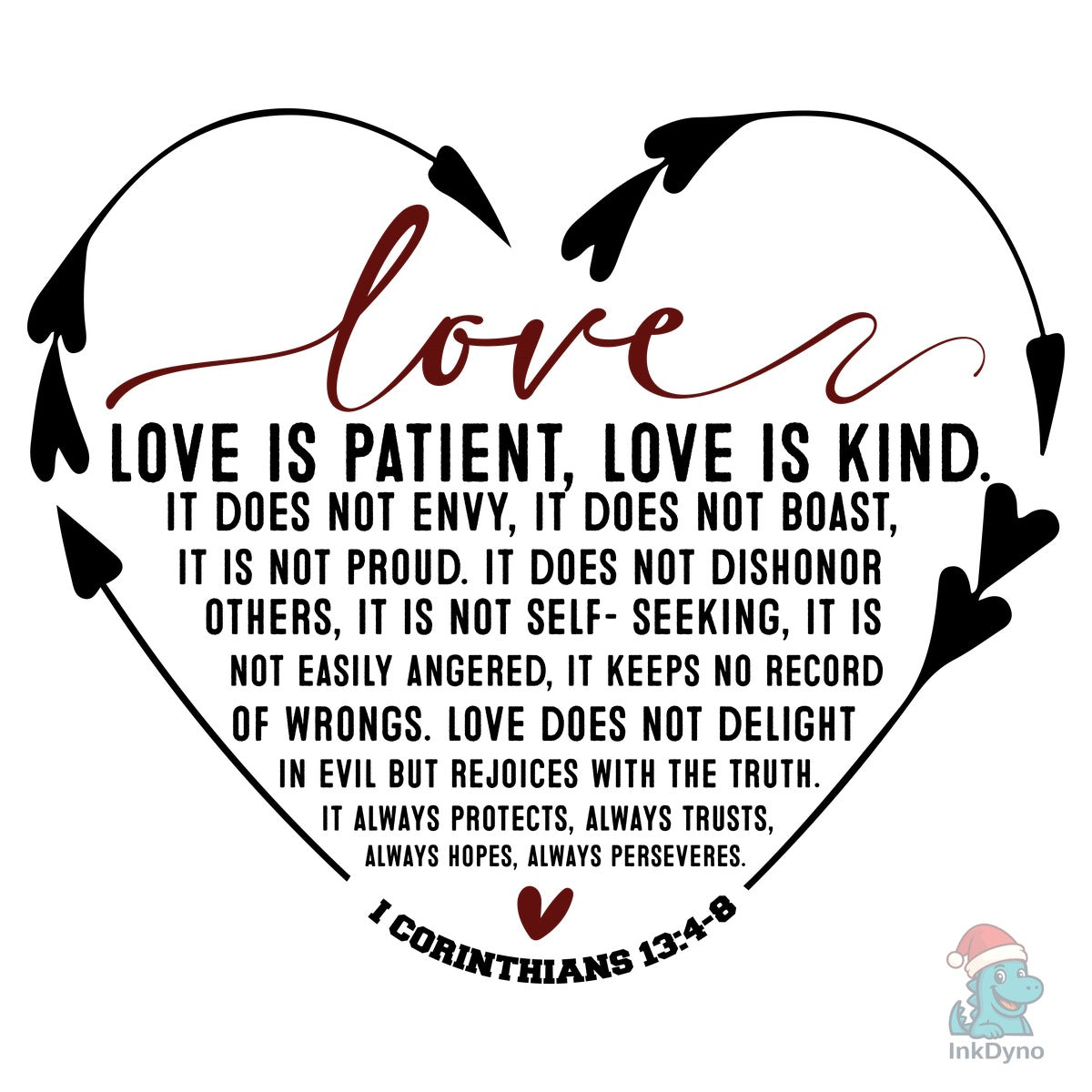 Valentine Heart Love is Patient Bibl