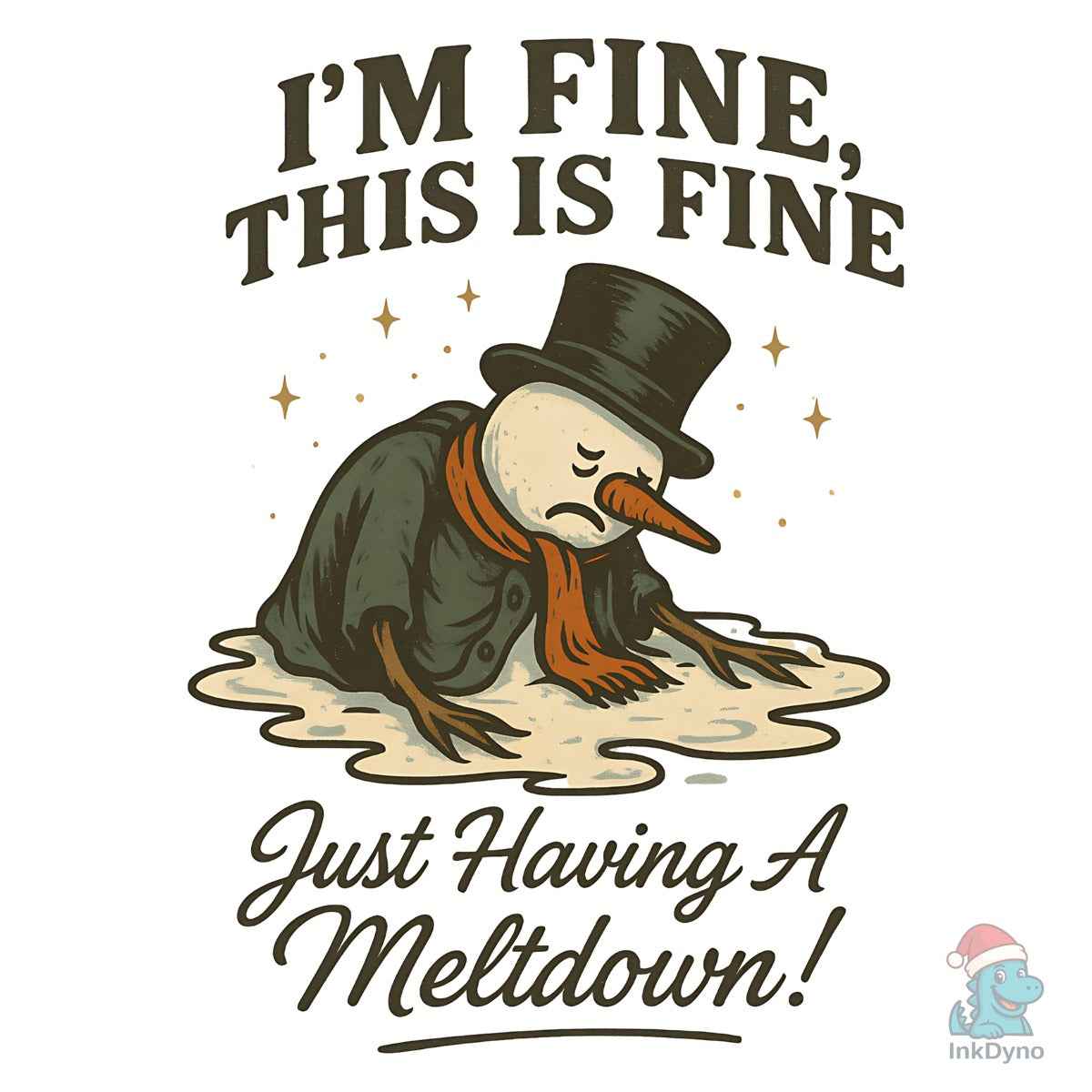 Retro Snowman I'm Fine This is Fine
