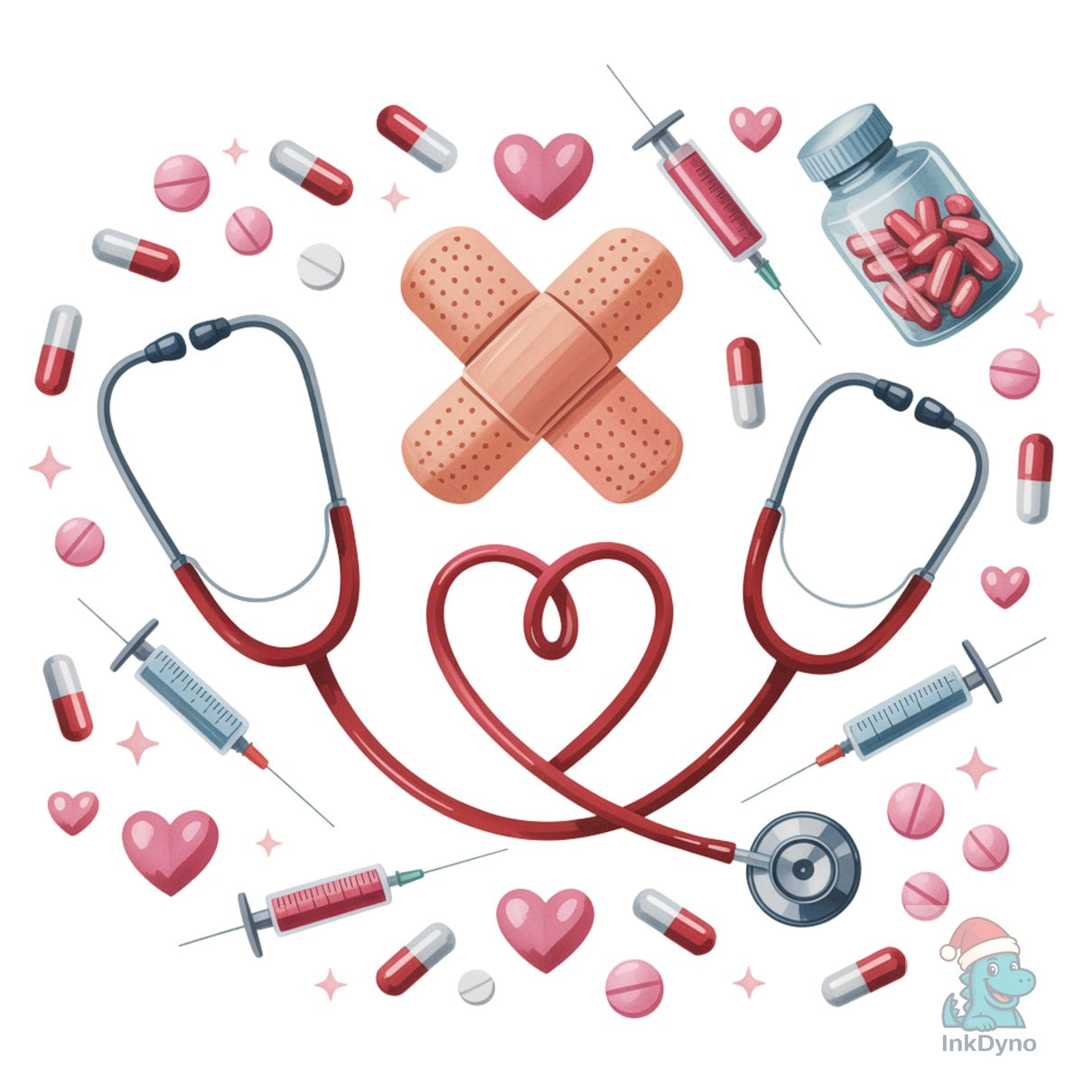 Cute Nurse Doctor Love Medical Elements