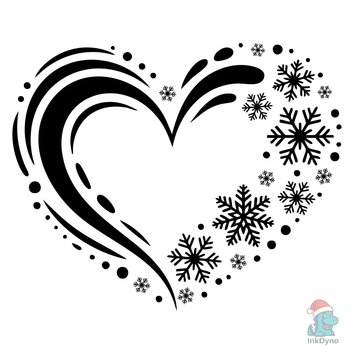Winter Heart Snowflake Splash