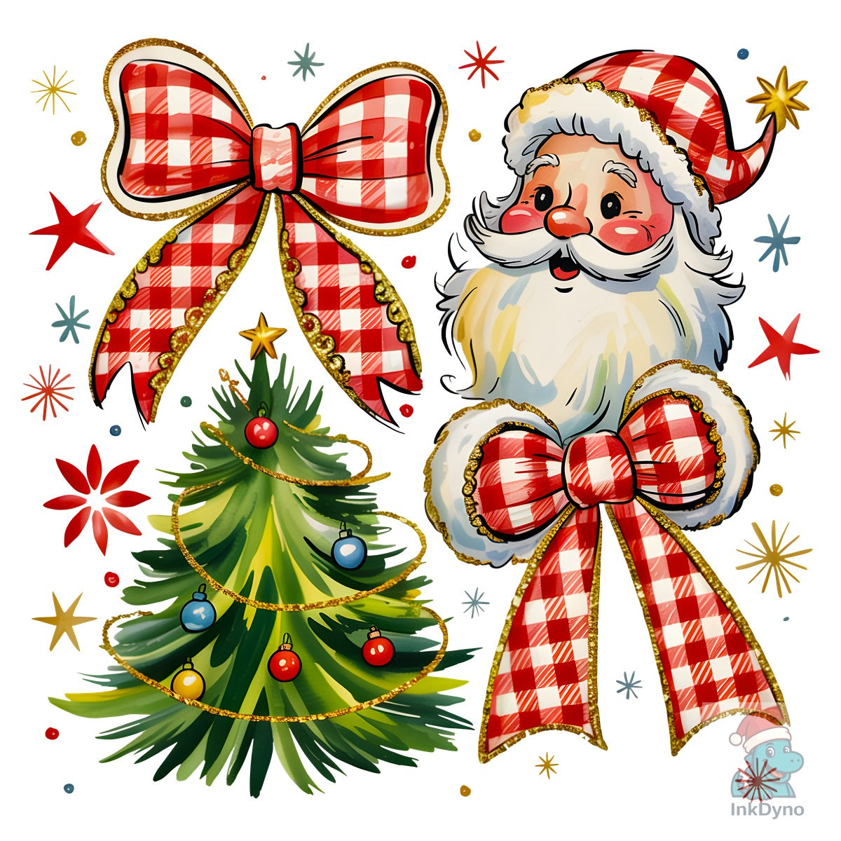 Santa Coquette Christmas Retro Tree