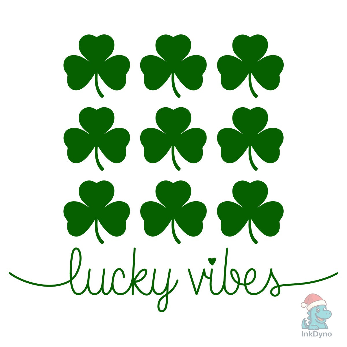 Lucky Shamrock Grid Typography Art