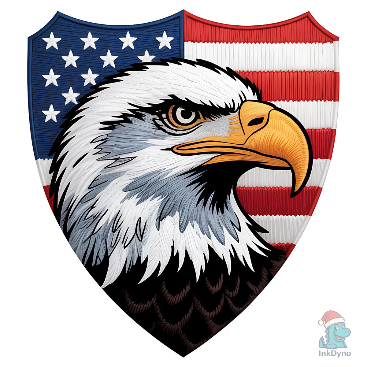 Bald Eagle American Flag Embroidery