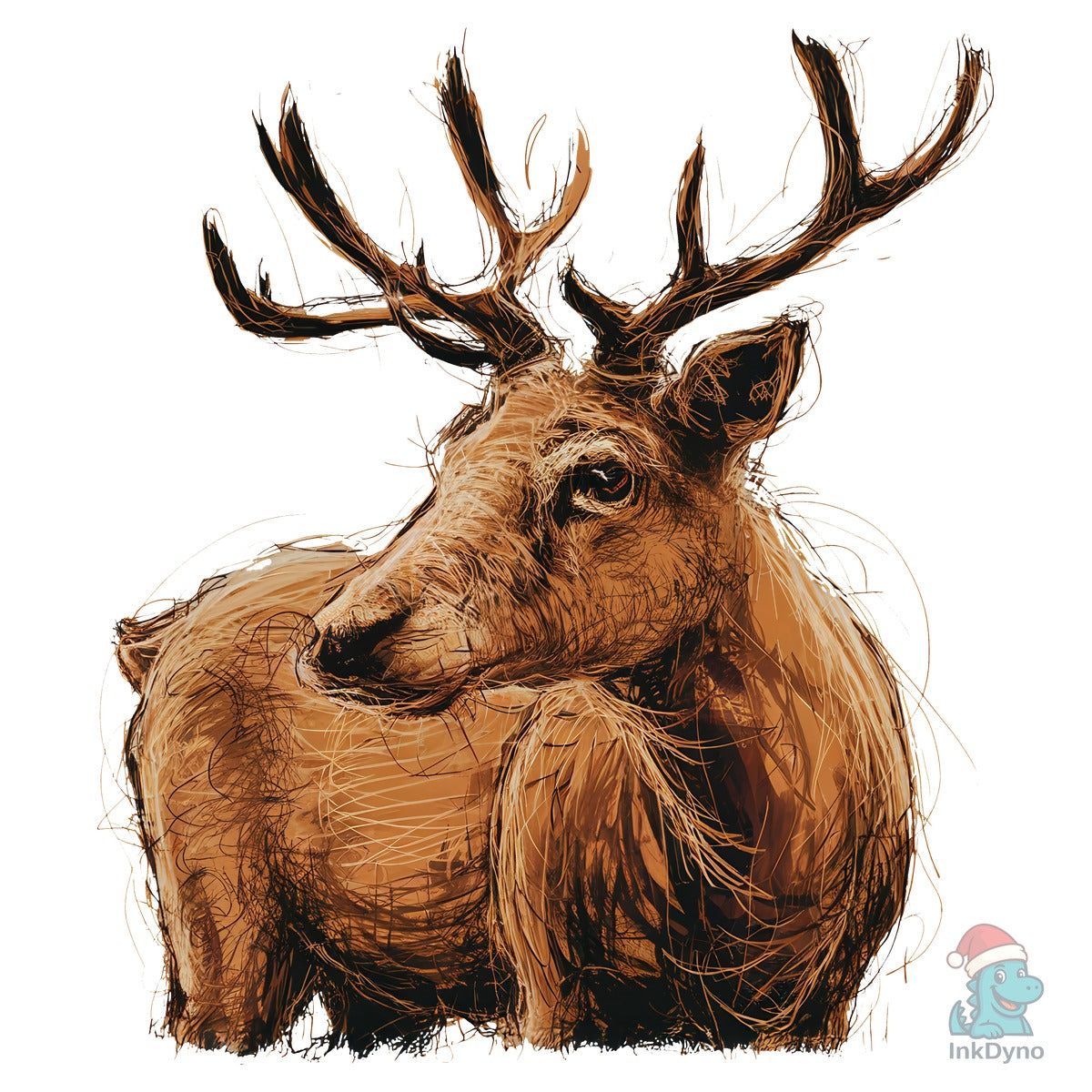 Sketch Style Antlers Deer Art Design